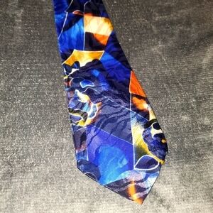 𝅺Vibrant blue, yellow, orange necktie NWOT